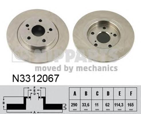 N3312067 Nipparts disco de freno trasero