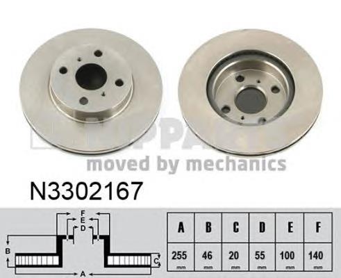 N3302167 Nipparts disco de freno delantero