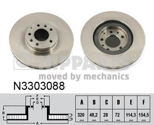 Disco de freno N3303088 Nipparts