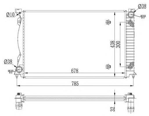 Radiador refrigeración del motor 53023 NRF