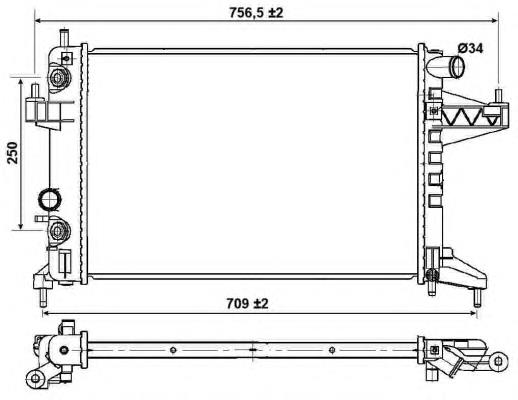 Radiador refrigeración del motor 53035 NRF