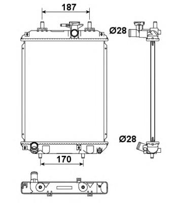 Radiador refrigeración del motor 53187 NRF