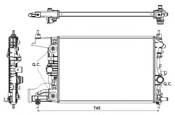 Radiador refrigeración del motor 53153 NRF