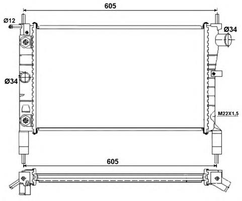 Radiador refrigeración del motor 53036 NRF