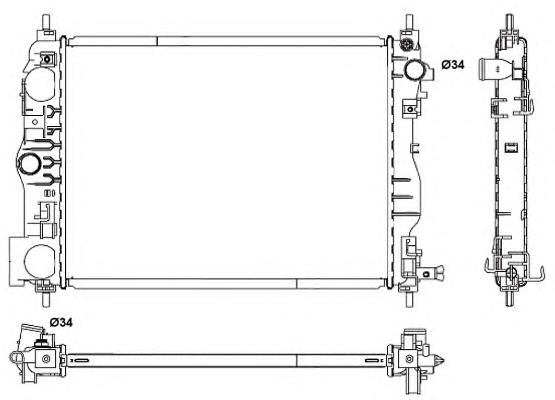 Radiador refrigeración del motor 253104D600 Doowon