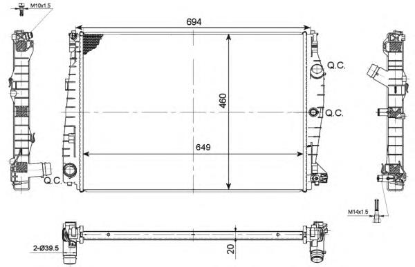 Radiador refrigeración del motor 53114 NRF