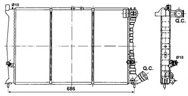 Radiador refrigeración del motor 53085 NRF