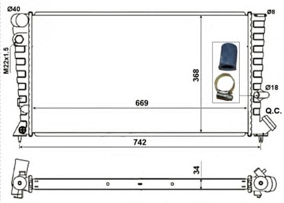 Água radiador NRF 519510 precio, desde 78,42 EUR