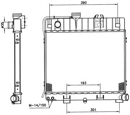 Radiador refrigeración del motor 51345 NRF