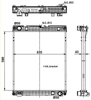 Radiador refrigeración del motor 509873 NRF