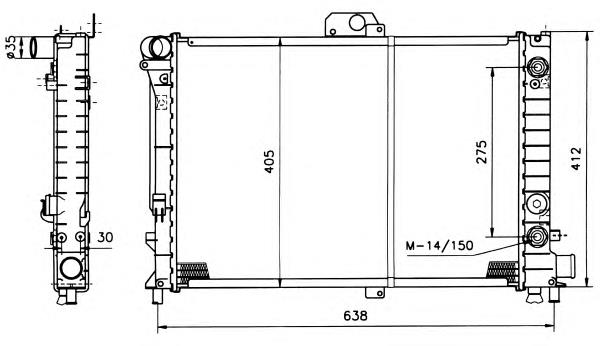 Radiador refrigeración del motor 514141 NRF