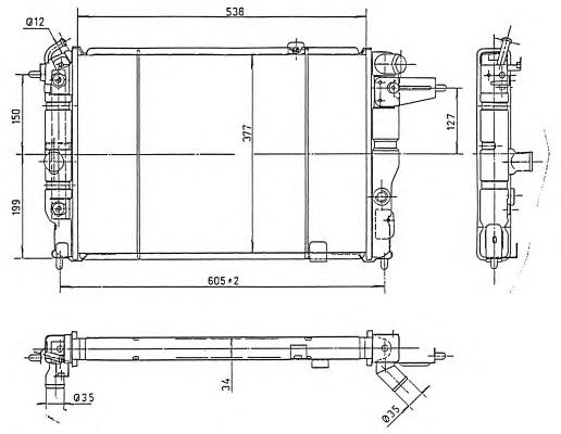 Radiador refrigeración del motor 513508 NRF