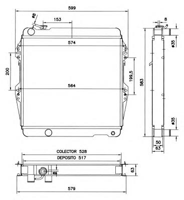 Radiador refrigeración del motor 52064 NRF