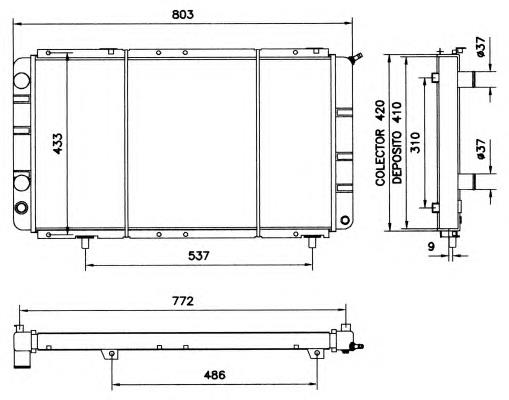 Radiador refrigeración del motor 52063 NRF