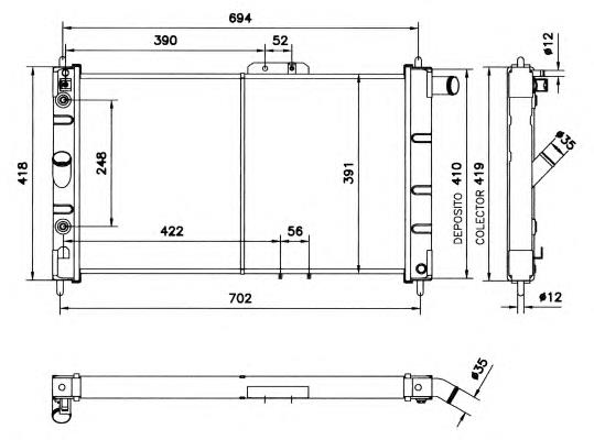 Radiador refrigeración del motor 52056 NRF