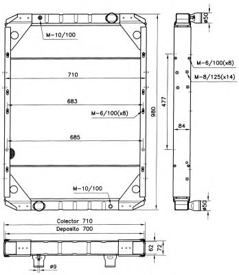 Radiador refrigeración del motor 52117 NRF