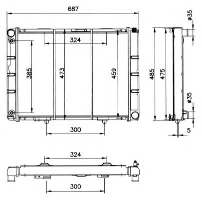 Radiador refrigeración del motor 52028 NRF