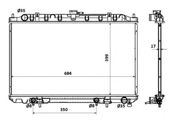 Radiador refrigeración del motor 53693 NRF