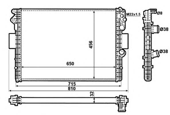 Radiador refrigeración del motor 53612 NRF