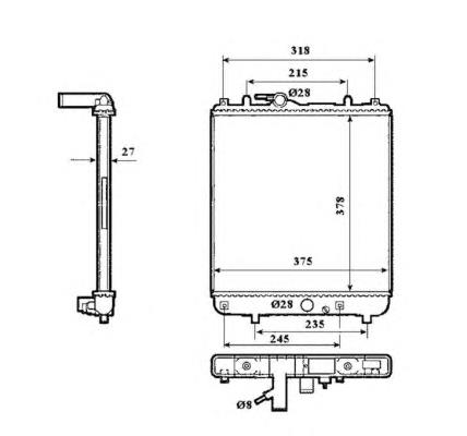 Radiador refrigeración del motor 53825A NRF