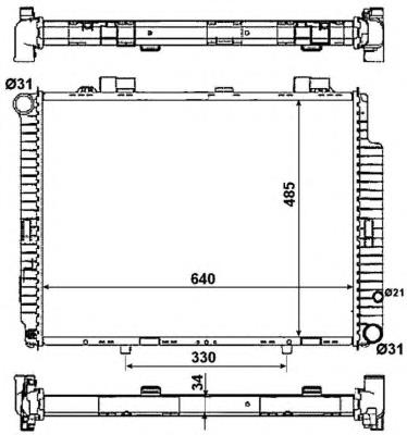 Radiador refrigeración del motor 53784 NRF