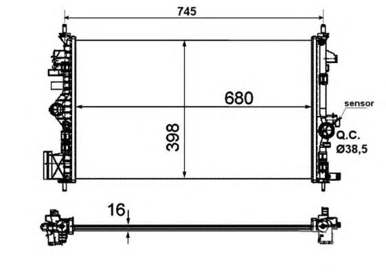 Radiador refrigeración del motor 53773 NRF