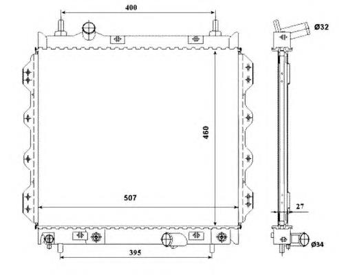 Radiador refrigeración del motor 53337 NRF