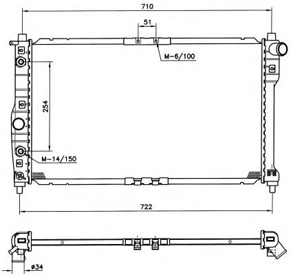 53254 NRF radiador refrigeración del motor