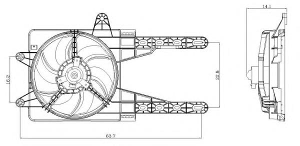 47247 NRF difusor de radiador, ventilador de refrigeración, condensador del aire acondicionado, completo con motor y rodete