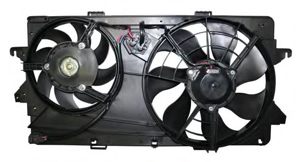 Difusor de radiador, ventilador de refrigeración, condensador del aire acondicionado, completo con motor y rodete 4534791 Ford