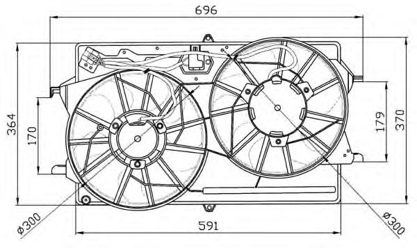 Difusor de radiador, ventilador de refrigeración, condensador del aire acondicionado, completo con motor y rodete 47035 NRF