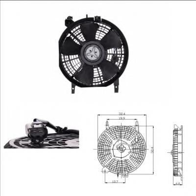 Difusor de radiador, aire acondicionado, completo con motor y rodete 47017 NRF