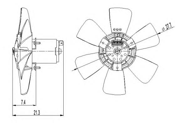 Ventilador (rodete +motor) refrigeración del motor con electromotor completo Volkswagen Passat 3A5, 351, 315