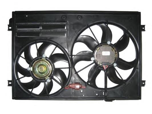 Difusor de radiador, ventilador de refrigeración, condensador del aire acondicionado, completo con motor y rodete MTC721AX Magneti Marelli