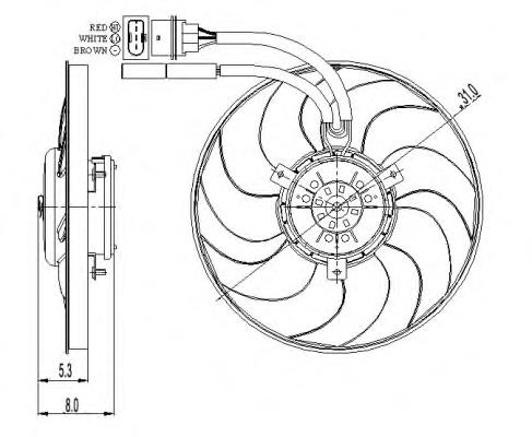 Ventilador del radiador 6K0959455L VAG