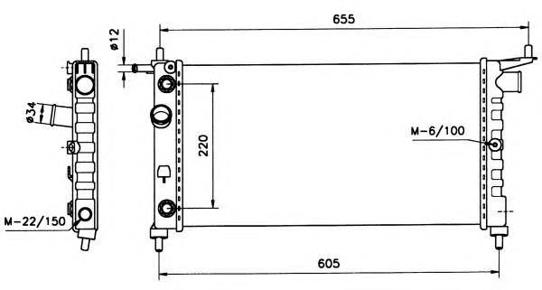 Radiador refrigeración del motor 50552 NRF