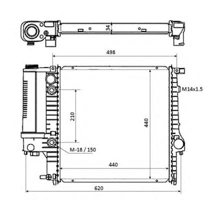 Radiador refrigeración del motor 50565 NRF