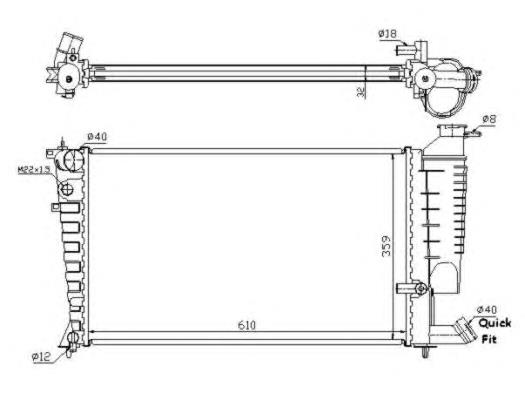 Radiador refrigeración del motor 50424 NRF