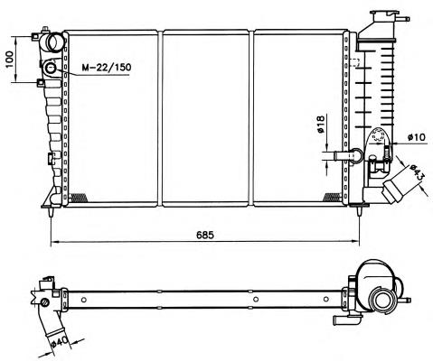 Radiador refrigeración del motor 50419 NRF