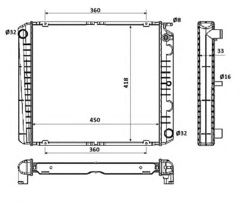 Radiador refrigeración del motor 50464 NRF