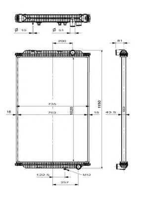 Radiador refrigeración del motor 509726 NRF