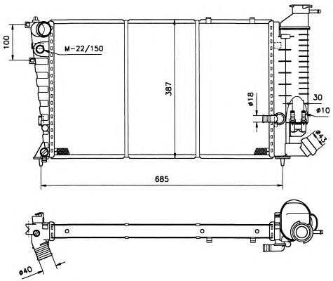 Radiador refrigeración del motor 50412 NRF