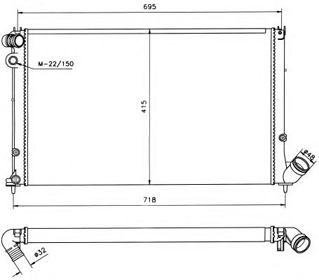 Radiador refrigeración del motor 58022 NRF