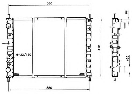 58017 NRF radiador refrigeración del motor