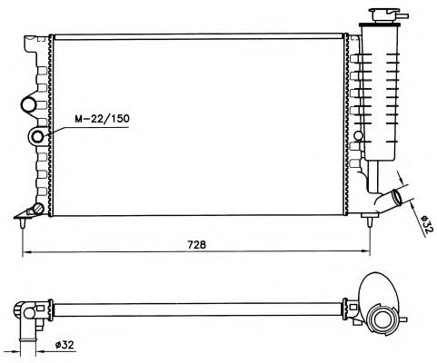 Radiador refrigeración del motor 58018 NRF