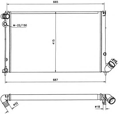 Radiador refrigeración del motor 58121 NRF