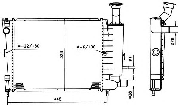 Radiador refrigeración del motor 58120 NRF