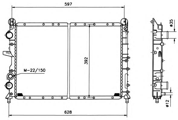 Radiador refrigeración del motor 58124 NRF