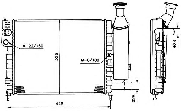 Radiador refrigeración del motor 58119 NRF