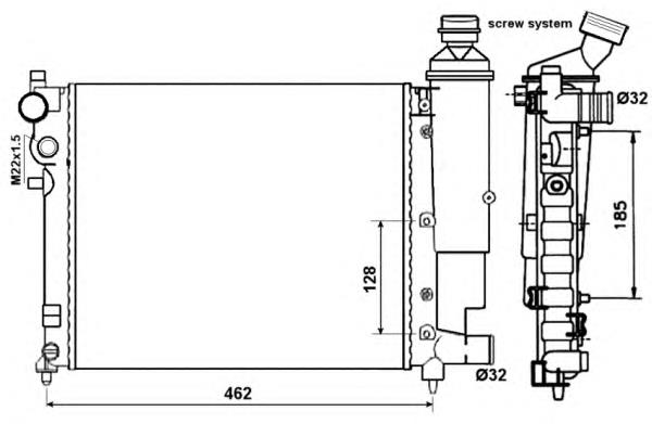 Radiador refrigeración del motor 58067 NRF